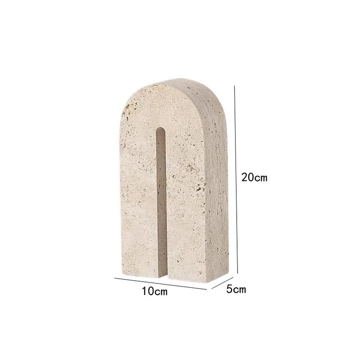 Travertine Archway Sculpture – Modern Stone Figurine for Shelf, Coffee Table, Bookshelf & TV Cabinet | Minimalist Home Decor