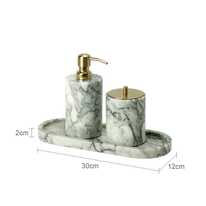 Cold Emerald Marble Bathroom Accessories Set