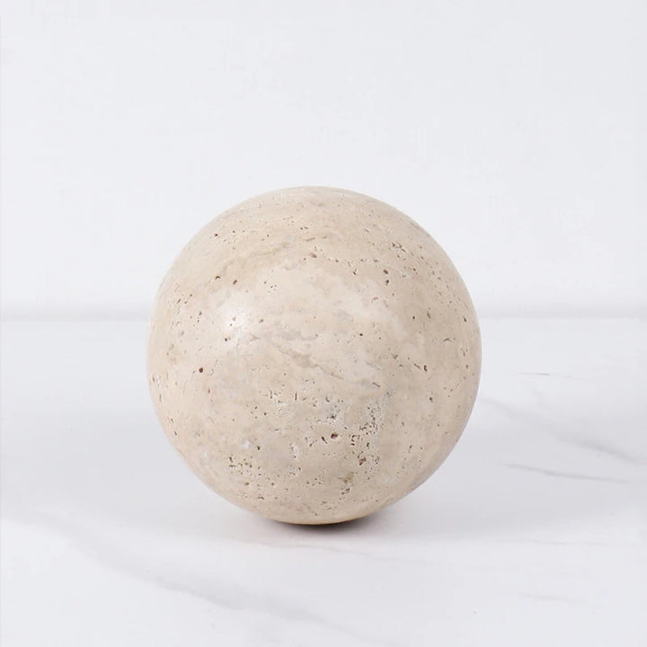 Natural Marble Decorative Sphere – Travertine Stone Ball Décor