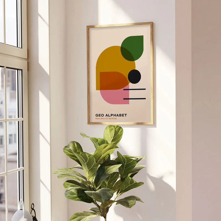 Retro Bauhaus Canvas Print – Abstract Geometric Wall Art