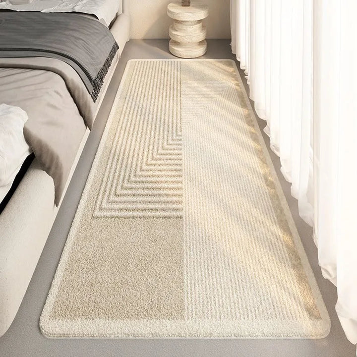 Alfombra suave y geométrica de felpa: antideslizante, imitación cachemira, ideal para sala de estar, dormitorio y habitación infantil.
