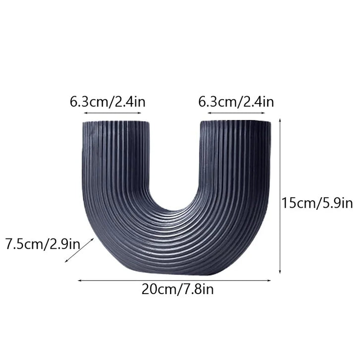 Nordic U-Shaped Resin Vase – Modern Home Table Decor