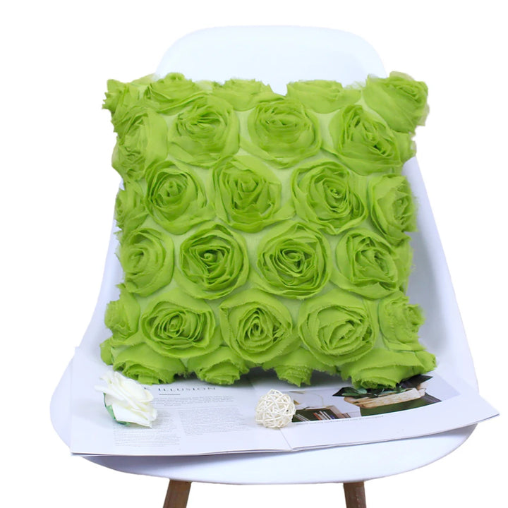 Rose Embroidered Pillow Cover – Decorative Cushion