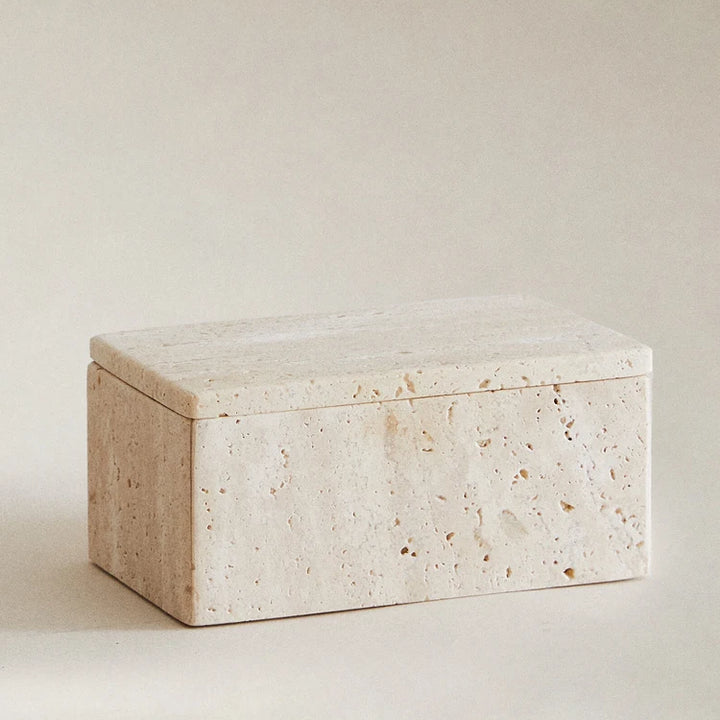 Travertine Marble Storage Jar – Jewelry & Bathroom Organizer