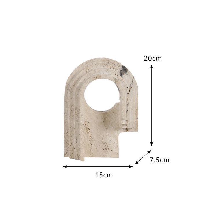 Travertine Archway Sculpture – Modern Stone Figurine for Shelf, Coffee Table, Bookshelf & TV Cabinet | Minimalist Home Decor