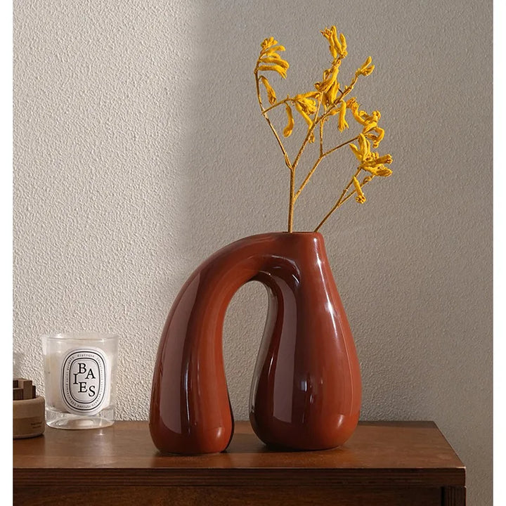 Nordic Chic Ceramic Vase – Modern Centerpiece Decoration