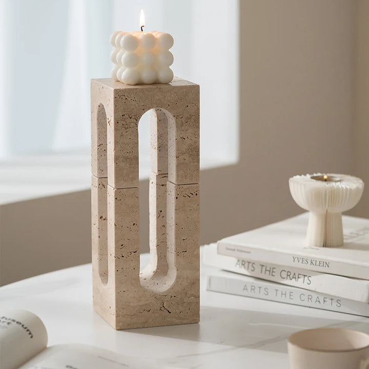 Archway Travertine Sculpture – Luxury Marble Home Décor