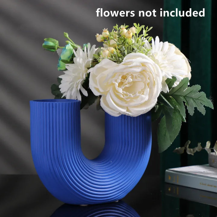 Nordic U-Shaped Resin Vase – Modern Home Table Decor