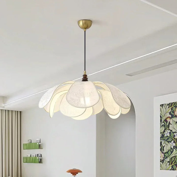 Cream Fabric Pendant Light – Nordic French Retro Chandelier