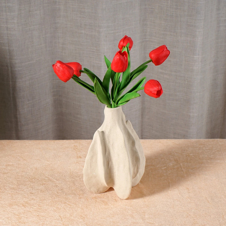 Abstract Nordic Ceramic Vase – Modern Sculptural Centerpiece for Living Room, Bathroom & Tabletop Decoration