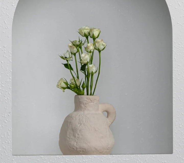 Mini Ceramic Bud Vase – Stone-Look Small Flower Pot Decor