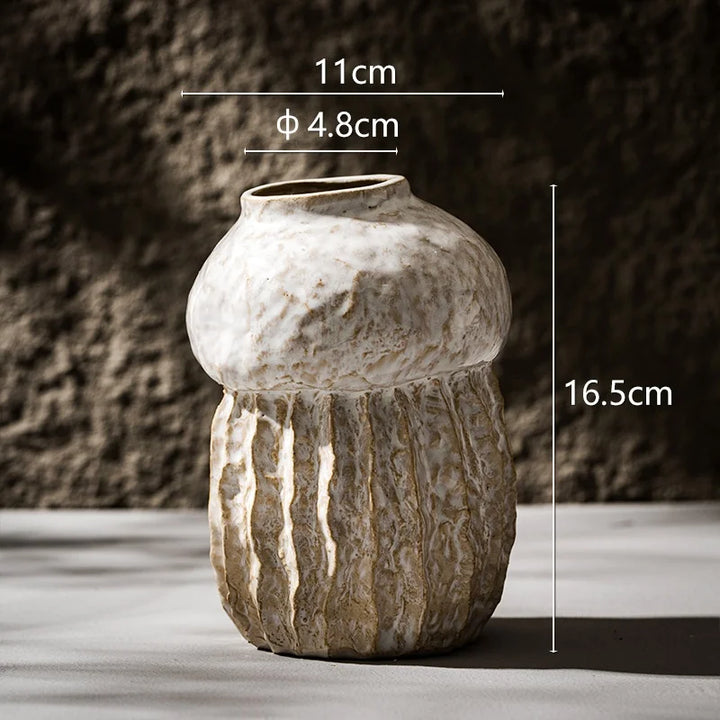 Gourd-Shaped Ceramic Vase – Nordic Boho Table Decor