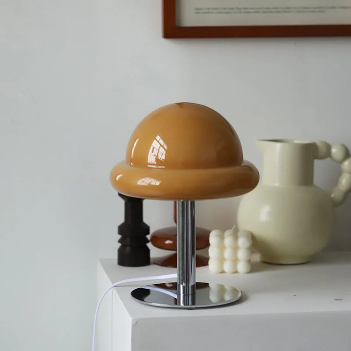 Retro Glass Mushroom Table Lamp – Bauhaus Style Bedside & Bedroom Atmosphere Light