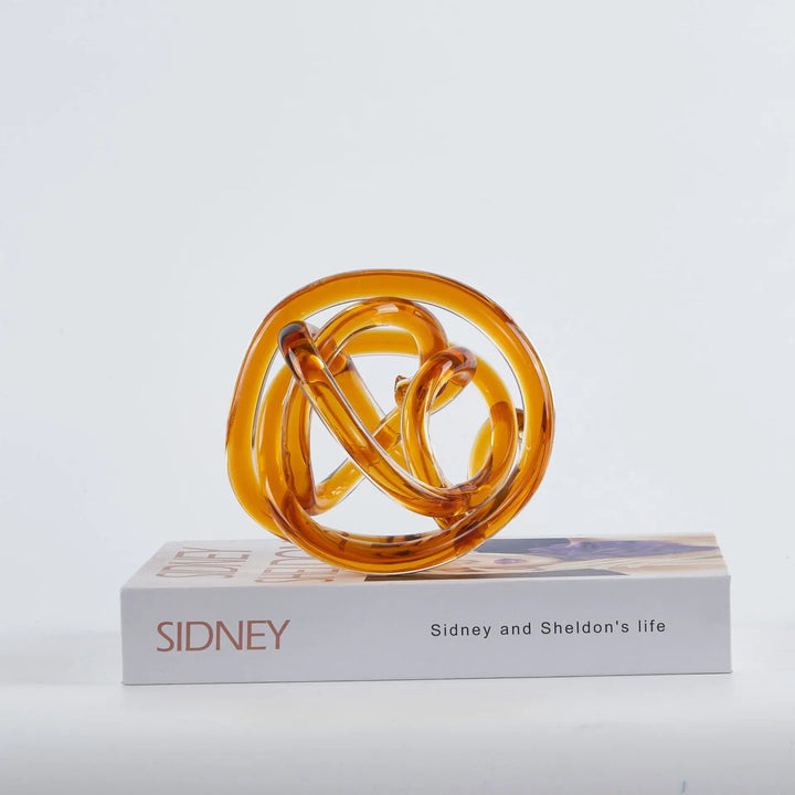 Transparent Glass Knot Sculpture – Modern Art Ornament
