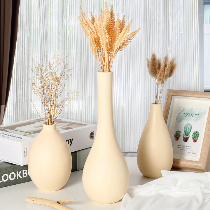 Beige Porcelain Vase – Nordic Minimalist Home Decor
