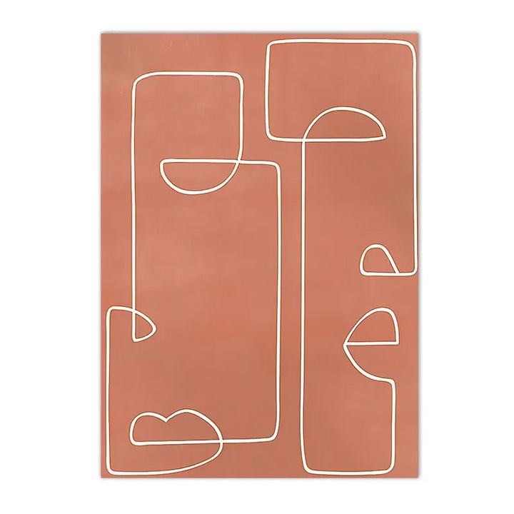 Morning Sun & Plant Abstract Canvas – Nordic Minimalist Wall Art for Bedroom and Living Room Decor