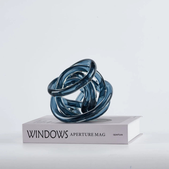 Transparent Glass Knot Sculpture – Modern Art Ornament