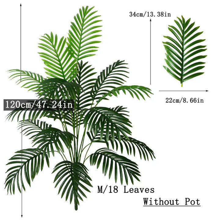 Large Artificial Tropical Palm Tree – 90/120cm Fake Coconut Butterfly Palm for Home, Office & Garden Decoration