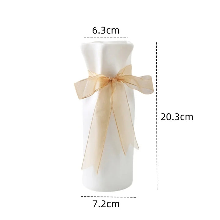 Ceramic Paper Bag Vase – Nordic Modern Home Decoration