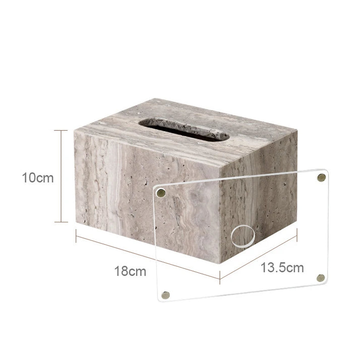Grigio Travertine Bathroom Set – Antique Natural Stone Accessories with Soap Dispenser, Tray, Diffuser & More