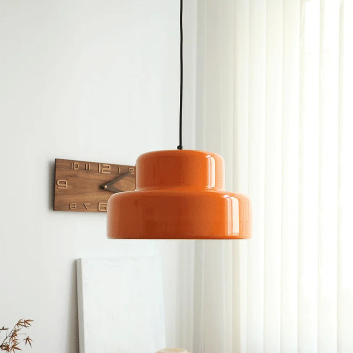 Bauhaus Vintage Orange Pendant Lamp – Retro Iron Light
