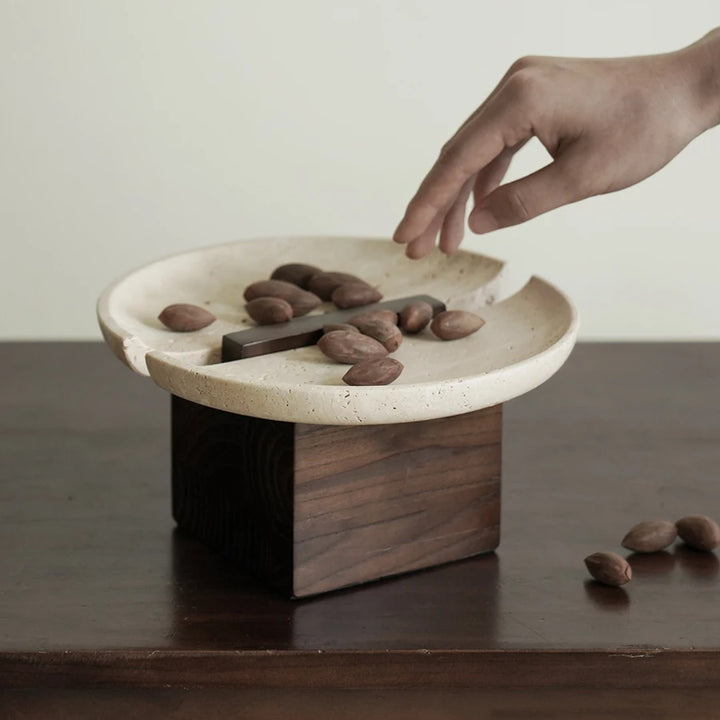 Vintage Travertine Tray for Coffee Table