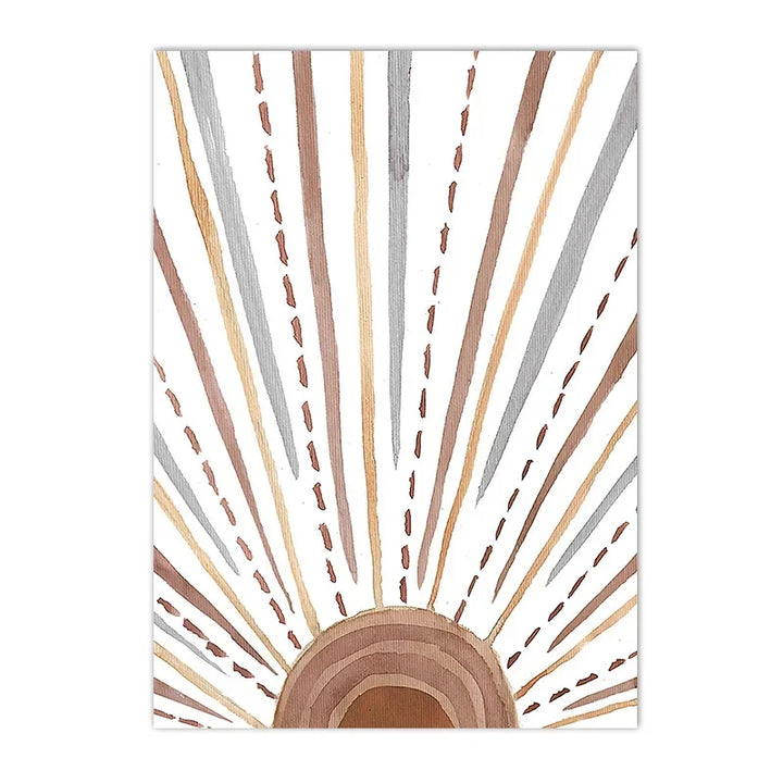 Morning Sun & Plant Abstract Canvas – Nordic Minimalist Wall Art for Bedroom and Living Room Decor