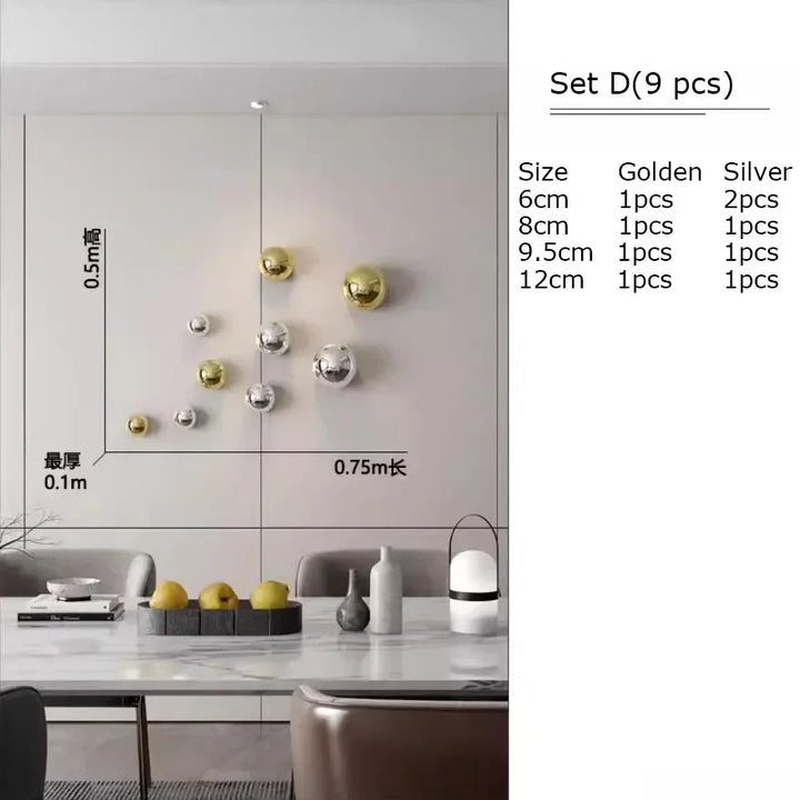 Minimalist Decorative Ball Wall Hanging – Modern Aesthetic Room Ornament