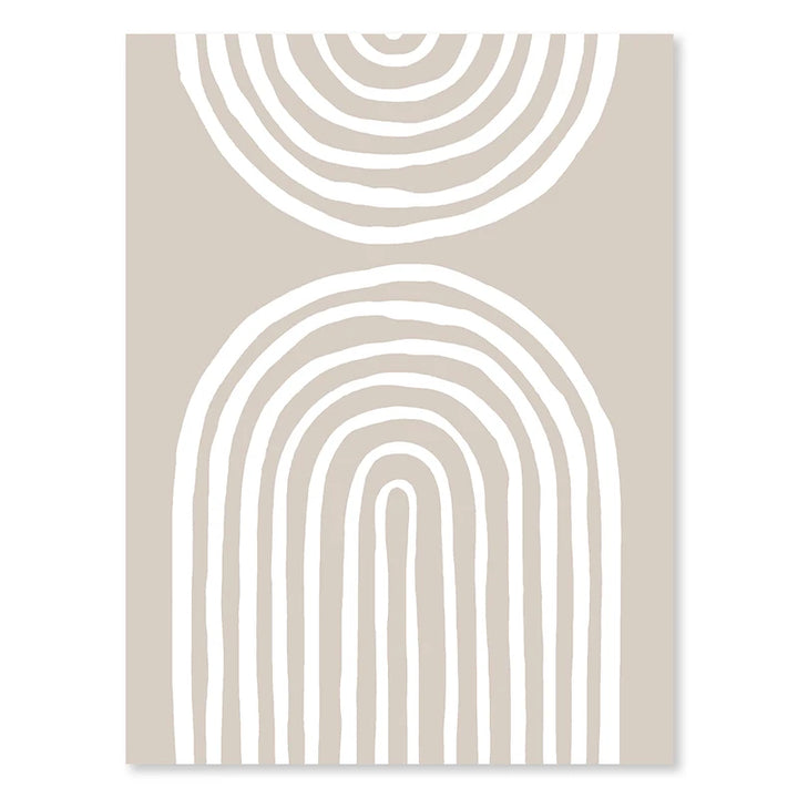 Matisse Beige Abstract Canvas – Boho Line Arches Wall Art