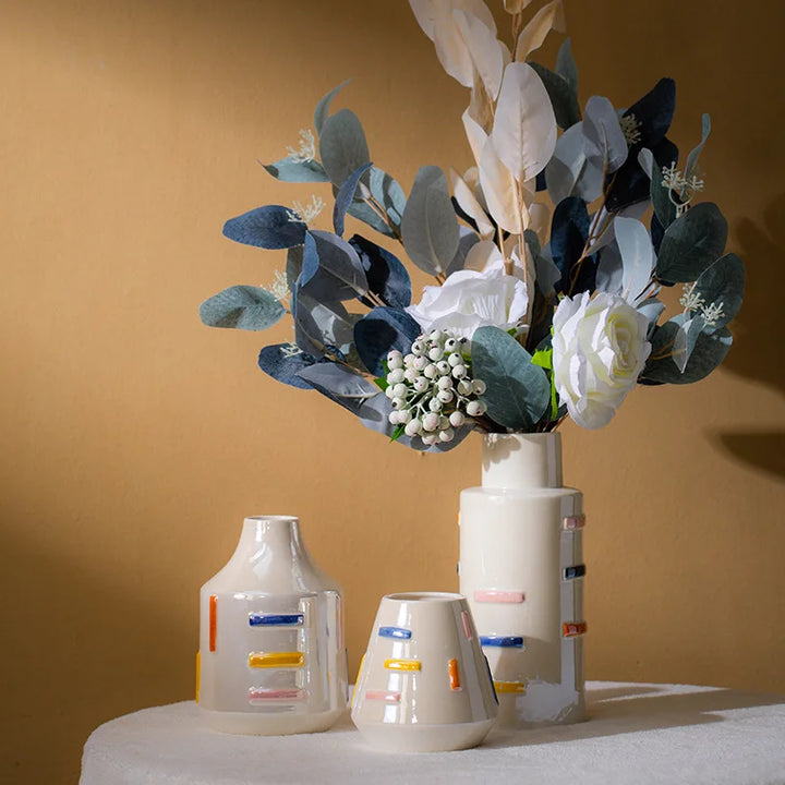 Colorful Ceramic Dopamine Vase – Modern Table Decor