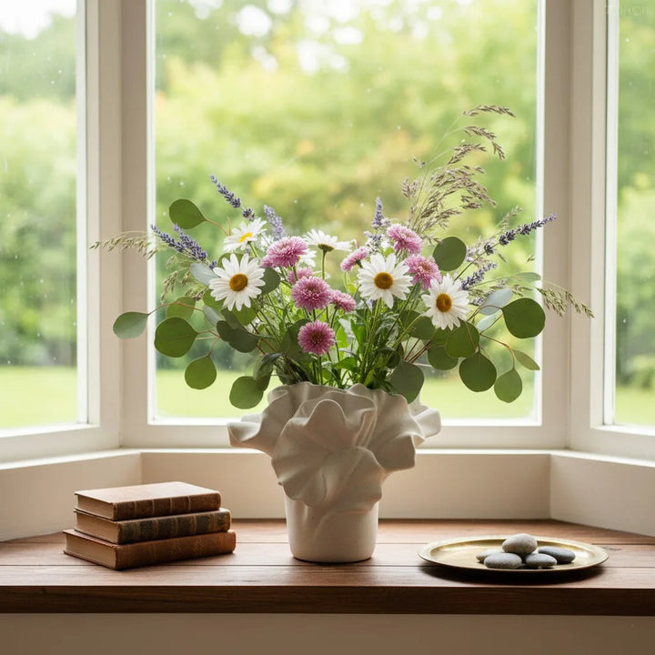 Minimalist Boho Porcelain Flower Vase for Modern Home Decor