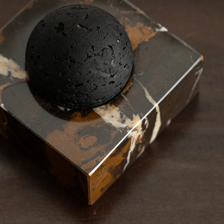 Black Lava Stone Diffuser with Marble Base – Luxury Home SPA