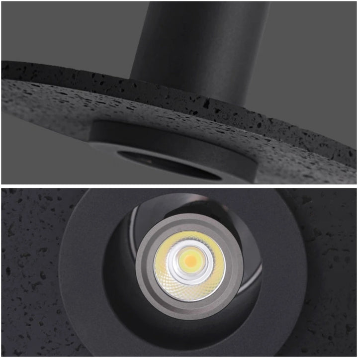 Industrial Black Stone Pendant Lamp – Nordic Retro LED Chandelier