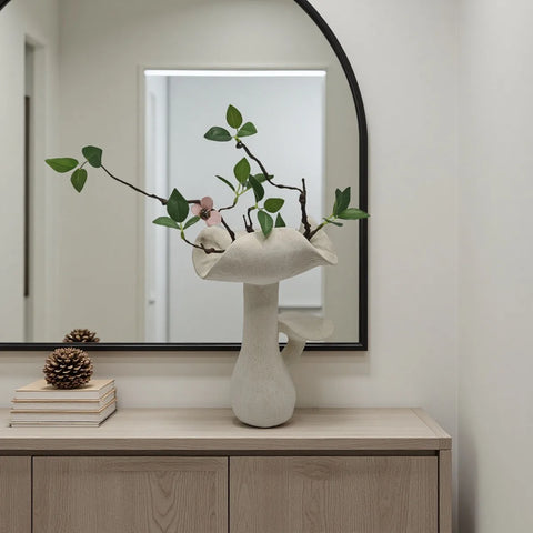 Modern Ceramic Mushroom Vase – Whimsical Tabletop Flower Decor