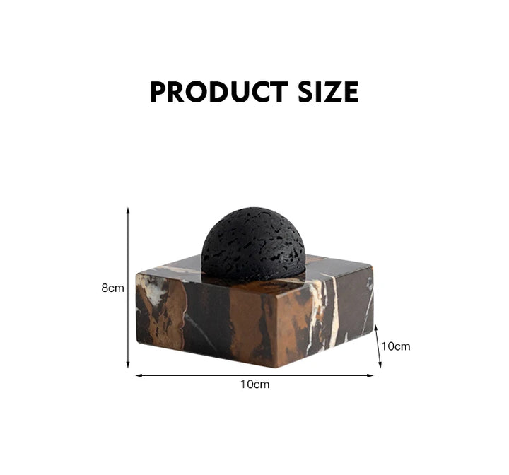 Black Lava Stone Diffuser with Marble Base – Luxury Home SPA