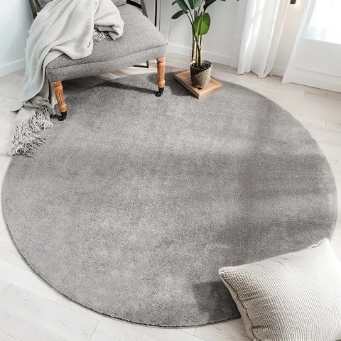 Coral Fleece Round Rug for Modern Living Spaces
