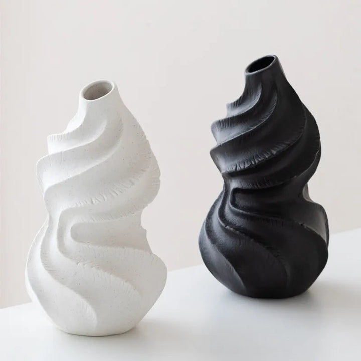 Ceramic Gourd Vase – Nordic Minimalist Flower Pot