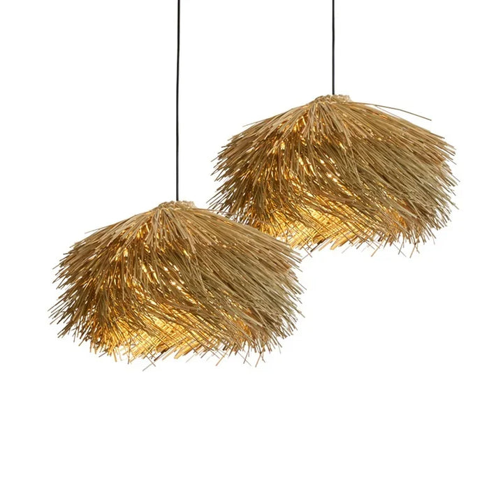 Wabi Sabi Rattan Pendant Light – Nordic LED Chandelier
