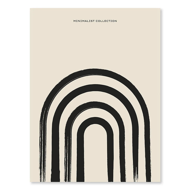 Abstract Black Beige Canvas Print – Geometric Wall Art