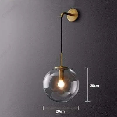 Modern LED Glass Ball Wall Lamp for Bedroom