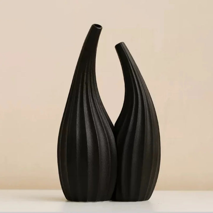 Abstract Couple Ceramic Vase Set – Modern Nordic Decor