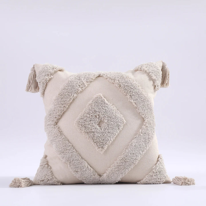 Boho Chenille Tufted Cushion Cover – Luxury with Tassels
