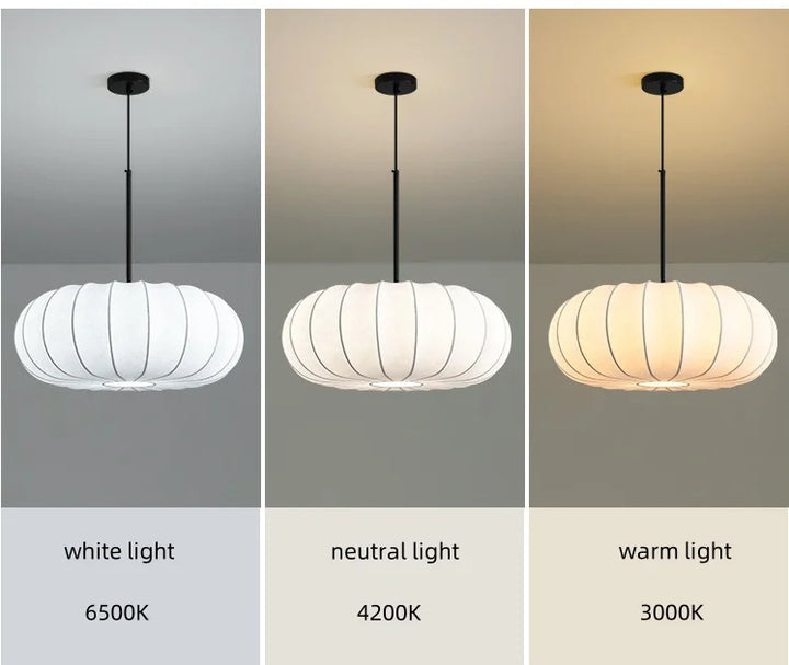 Wabi Sabi Silk LED Pendant Light – Japanese Style Lamp
