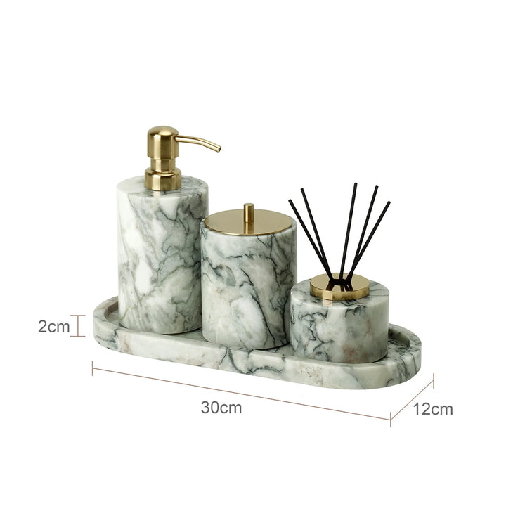 Cold Emerald Marble Bathroom Accessories Set