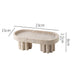 Luxury Travertine Marble Tray with Legs – Decorative Stone Serving Tray for Coffee Table, Vanity, or Candle Display