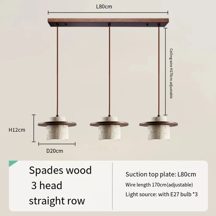 Japanese Minimalist Stone Pendant Light – LED Indoor Lamp