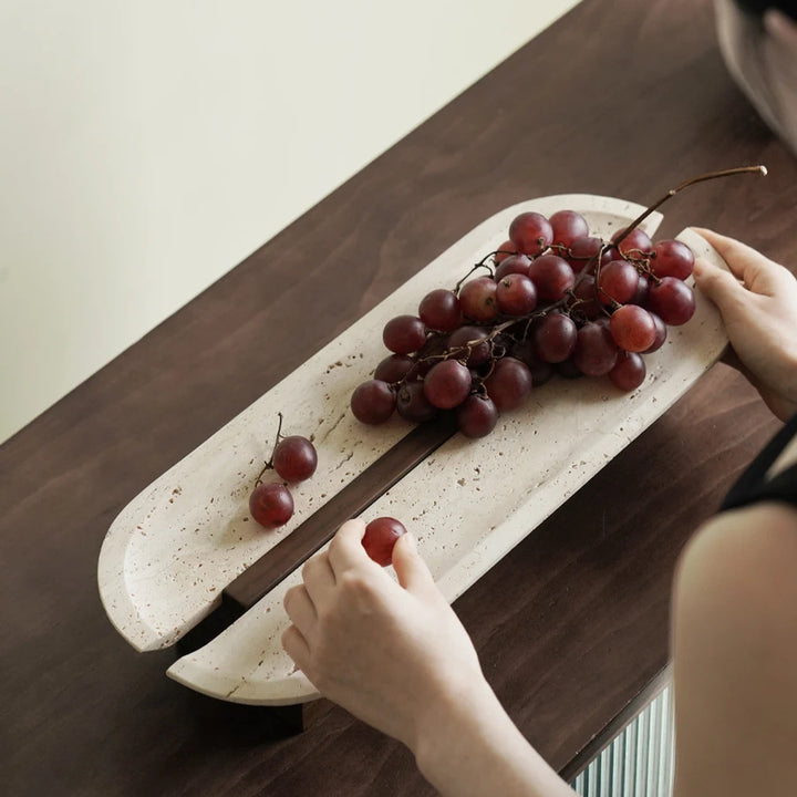 Vintage Travertine Tray for Coffee Table