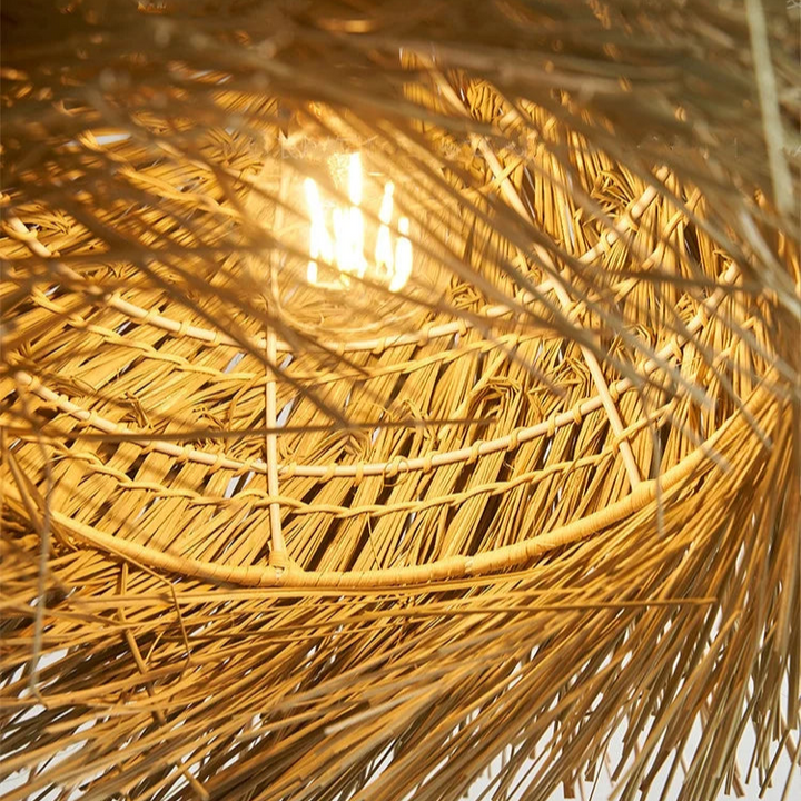 Wabi Sabi Rattan Pendant Light – Nordic LED Chandelier