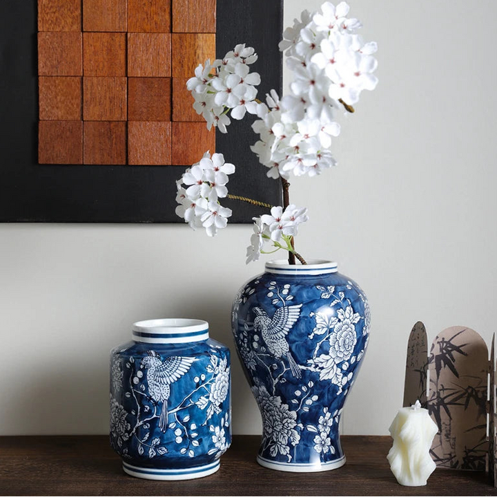 Blue and White Porcelain Vase – Classic Ceramic Table Decor