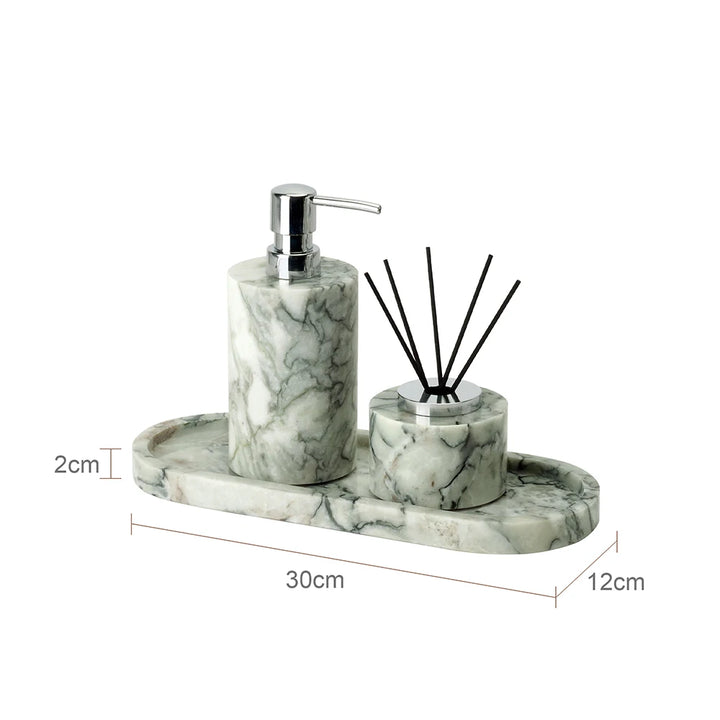 Cold Emerald Marble Bathroom Accessories Set